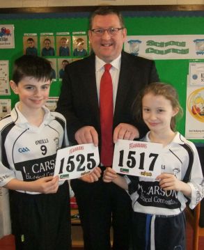 Mr Monaghan congratulates successful finalists in N.I. Primary Schools Cross Country